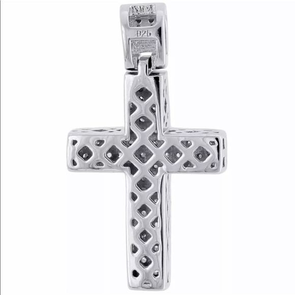 Real Diamond 925 Gold Cross Pendant Brand New - Picture 8 of 9